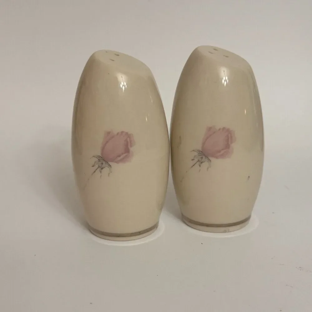 Vintage Aristocraft Champagne Rose Salt & Pepper Shakers – Pink Rose Floral